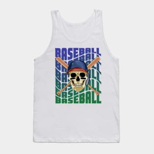 Skeleton Baseball Player Boys Girls Youth Skull Sports Tank Top